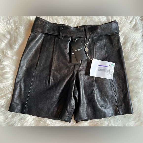 Saint Laurent Leather Bermuda Shorts – Black – EU 40 – NWT - Picture 6 of 11